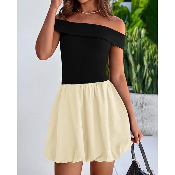 PRETTYGARDEN Women's Summer Sexy Off Shoulder Bubble Dress Medium NWT - Picture 3 of 6